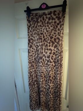 Zara Brown Leopard Print Midi Dress